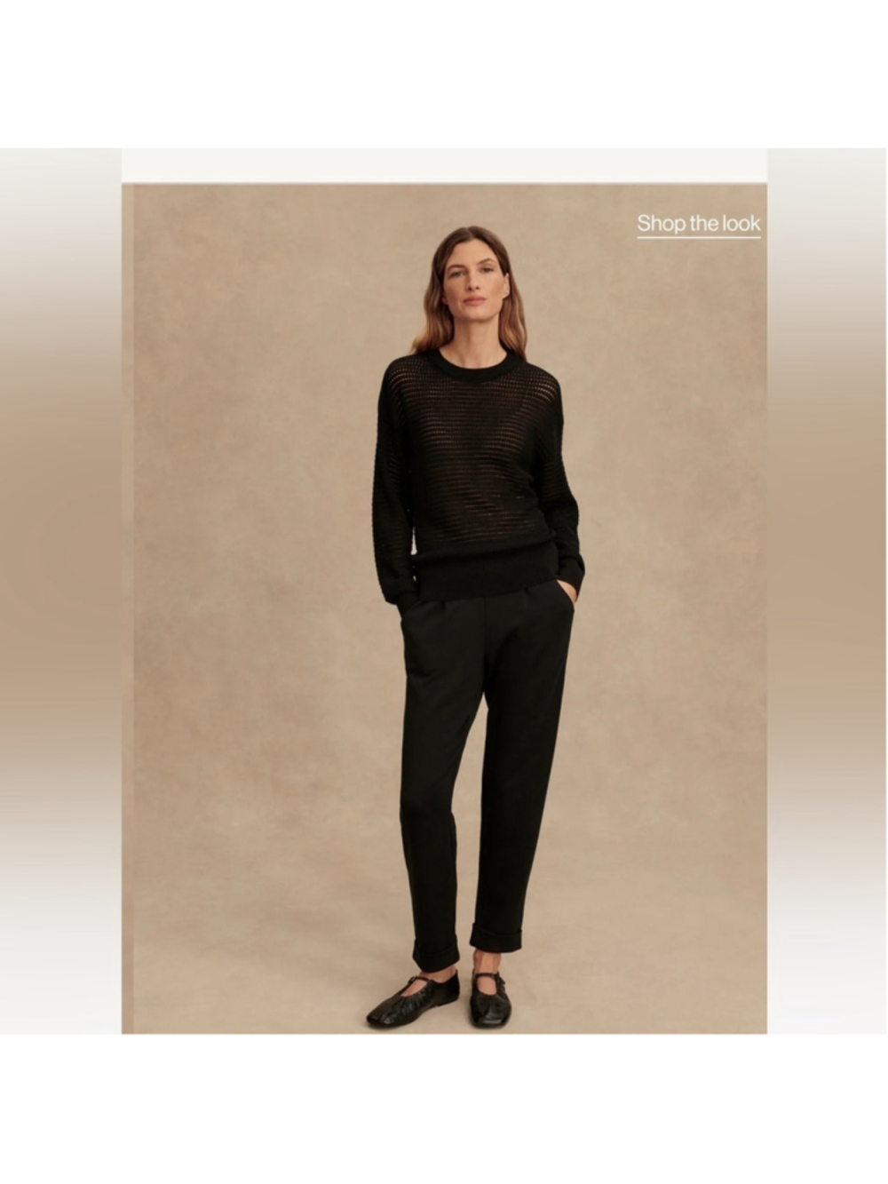 Varley Kershaw sweater open knit Elegant Black Crew Neck Sweater sz sm NWT